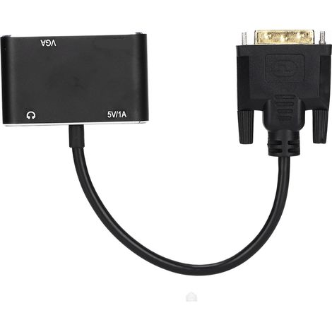 Adaptateur 2 en 1 DVI vers VGA pour interface multimédia haute définition, haute résolution et stable, accessoires informatiques. (1/5)