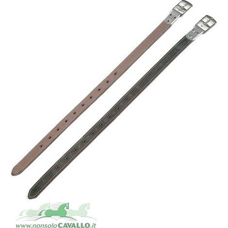 Schwarz - Kurzer Langstrecken-Sattelgurt aus italienischem Leder mit Anti-Stretch-Nylon-Verstärkung (1/4)