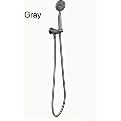 (Lot de 3 gris) Tête en nickel brossé, flexible de douche de 150 cm en acier inoxydable, pommeau de douche, accessoires pour robinetterie murale (1/5)