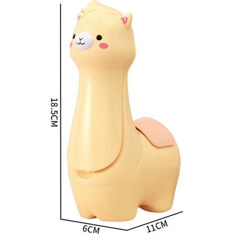 (Jaune) Lampe de bureau LED flexible en forme d'alpaga, créative et mignonne, avec porte-stylo et couleur réglable. (1/5)
