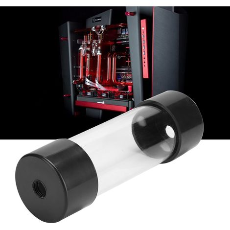 Zylindrischer, transparenter Wasserbehälter (150 mm) für PC-Kühlung mit G1/4-Gewinde