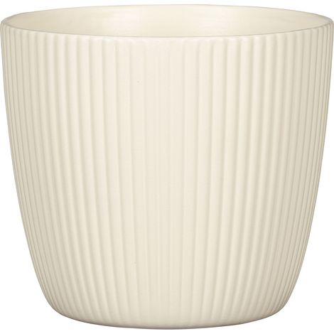Scheurich Aura, pot de fleurs en céramique, couleur : crème, diamètre 27,5 cm, hauteur 24,5 cm, volume 10,32 l.