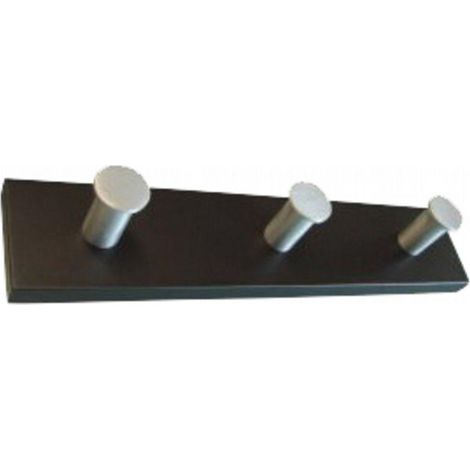 FPLUS percha 3 gan.alum.base haya wenge , PERCHA PARED 3 GANCHOS MADERA LACA WENGUE