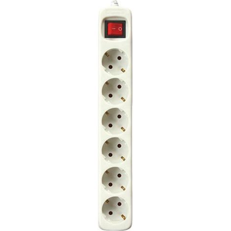 Électrique 6 sorties avec interrupteur (3 m) blanc (1/5)