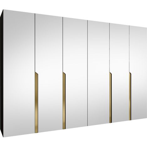 Armario Hartford 593, Negro, 202x300x52cm, Puertas de armario: Con bisagras, Número de estantes: 0 (1/5)