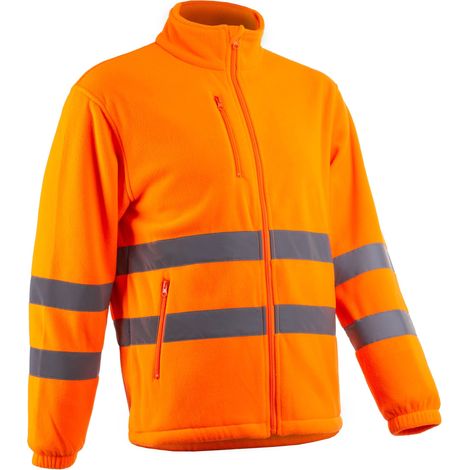 Coverguard – Veste de travail polaire haute visibilité – Orange fluo – Taille 4XL – Conçue pour chantiers humides – Résistante et confortable