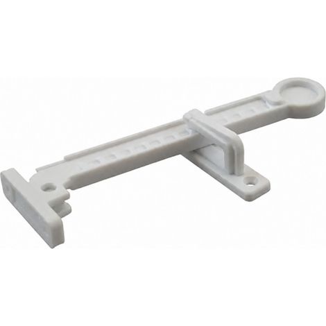 Entrebailleur de fenêtre 160mm – PVC blanc – Sécurise les fenêtres – Pour aération en toute sécurité – Longueur 160mm, Hauteur 32mm, Profondeur 13mm – Cime