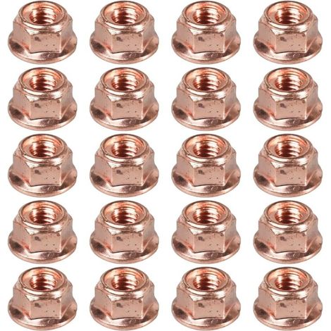 20pcs ecrou collecteur echappement m8 cuivre M8 x 1.25, écrous turbo d'échappement M8 pour e30 A2001420072 11621711954 (1/5)