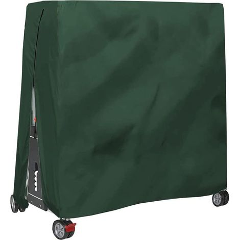 Funda impermeable y antipolvo para mesa de ping-pong de exterior, color verde, 165x70x185cm. (1/3)