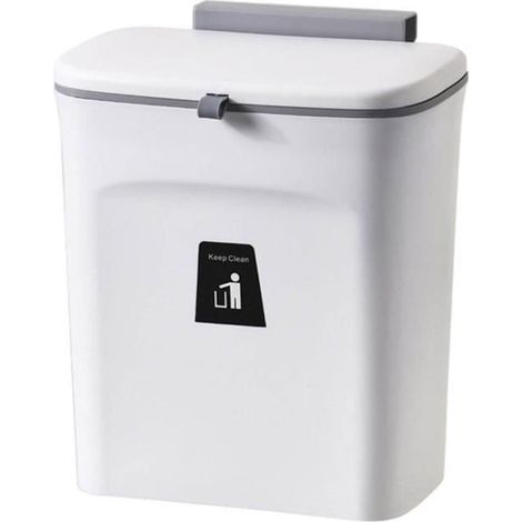 Poubelle suspendue avec couvercle seau de rangement créatif sans odeur blanche (1/3)