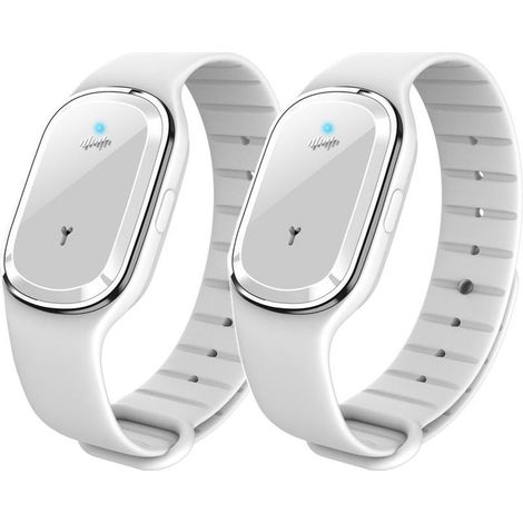 Bracelet anti-moustiques à ultrasons en forme de montre, rechargeable par USB, convient aux adultes et aux enfants, lot de 2.
