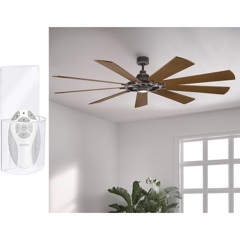 XXL Deckenventilator mit Licht & wendbaren Flügeln in 2 Dekoren, Ø 216cm (1/5)