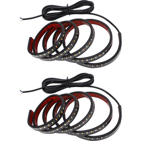 Zwei weiße + gelbe LED-Pedalleuchten (DC12-24V), geeignet für Lieferwagen, Geländefahrzeuge, ATVs usw. (DC12-24V). (1/5)