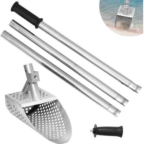 Pelle à main de détection de métaux, pelle de détection de métaux robuste en acier inoxydable 304 pour détecteurs de métaux, pelle à long manche en acier, pelle de détection de chasse au trésor (1/5)