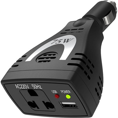 Applicable 75W Convertisseur de puissance auto DC12 V vers CA 110 V/220 V pour véhicules (1/4)