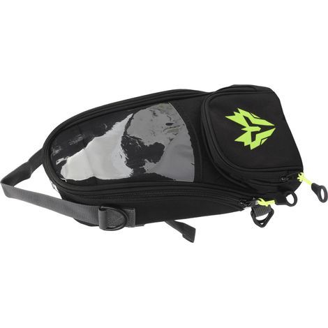 Sacoche de réservoir magnétique pour moto, en tissu Oxford haute résistance, grande capacité 4,5 L, avec système de navigation intégré, jaune fluorescent (1/5)