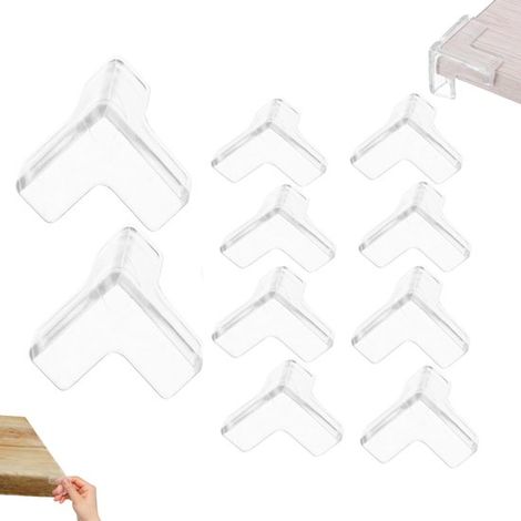 Lot de 10 protège-coins de table en silicone transparent, sans danger pour les enfants. Protège-coins de meubles et protège-bords. Protège les angles vifs des meubles et empêche les enfants de se bles (1/5)