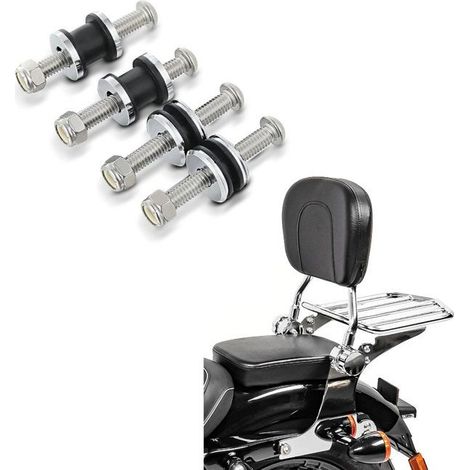 Sissy Bar mit Gepäckträger kompatibel mit Harley Davidson Sportster Modelle 04-20 verchromt Craftride + Montageset