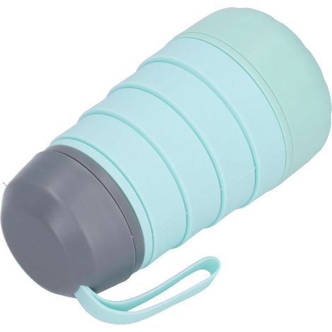 Faltbare Wasserflasche, multifunktional, tragbar, teleskopierbar, Silikon, Reise- und Outdoor-Kettlegreen (1/5)