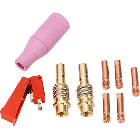 Kit d'accessoires pour pistolet de soudage TIG à l'argon (9 pièces) : torche, gâchette, interrupteur, protection céramique, coupelle, tige de connexion, buse de contact (1/5)