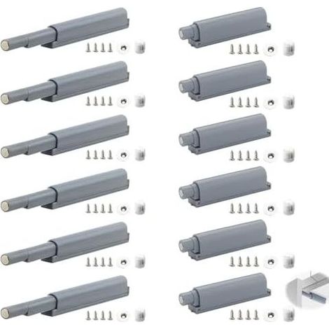 12 pezzi di chiusure a pressione per ante di armadi. Serrature magnetiche a pressione, ammortizzatori per armadi, chiusure magnetiche, chiusure magnetiche a pressione per armadi e cassetti. (1/5)