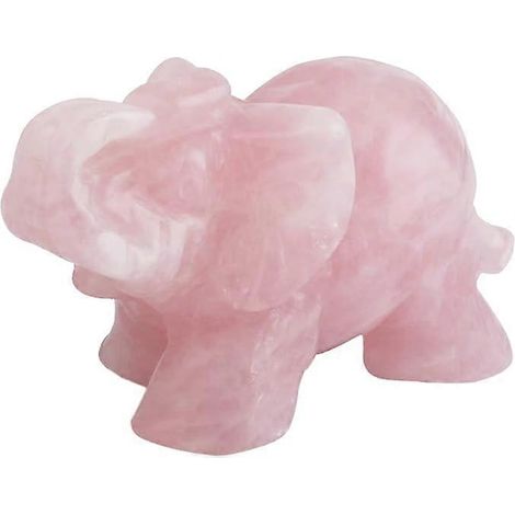 Elefanten-Taschenfigur aus Rosenquarz, Küchenwächter, Heilfigur, Dekoration, 3,81 cm (1/5)