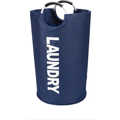 82L Paniers à linge , Pliable Sac à linge, Pliage Grande Capacité Corbeilles à linge (Bleu Foncé)