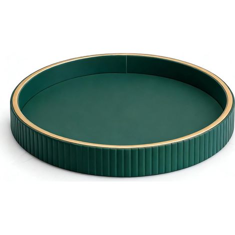 Plateau en Cuir, Organiseur de Bureau (Disque Vert) (1/5)