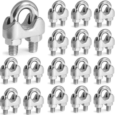 20 serre cable,acier inoxydable 5mm,boulon u,selle forgée,écrous hexagonaux,diy et installations domestiques (1/5)