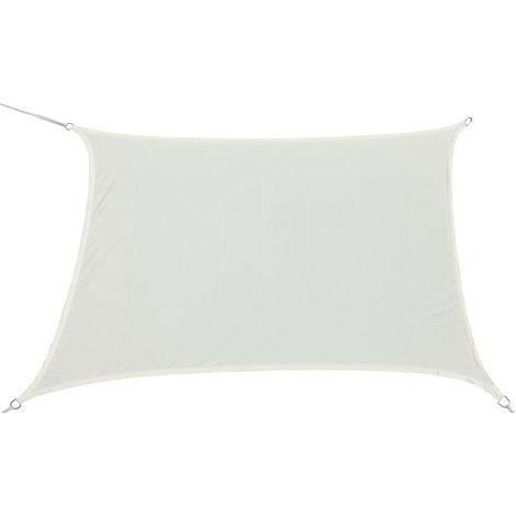 Voile d'ombrage rectangulaire 2,00 x 1,40 m en polyester 140g/m² – Déperlant – Ceinture de renfort et anneaux inox – Sable – Jardideco