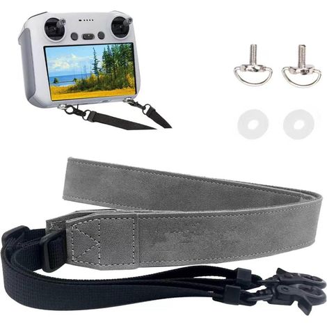 Neck Strap for DJI RC/RC 2/Pro/Plus Controller, Adjustable PU Shoulder Strap, Drone Controller Lanyard with Two Screws for Mini 5/4/3 Pro/Air 3S/Mavic 4 Pro/Avata 360, Remote Control Accessories