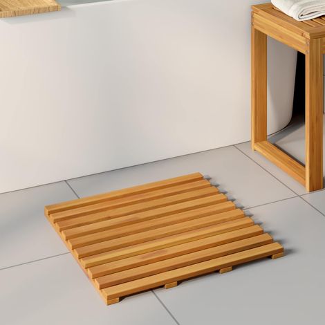 vidaXL Tappeto da bagno Tinta unita Marrone 50 x 48 x 2,5 cm