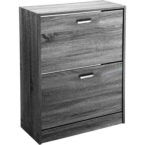 Scarpiera moderna grigia 2 ribalte slim cm 63 x 24 x 81 h (1/2)