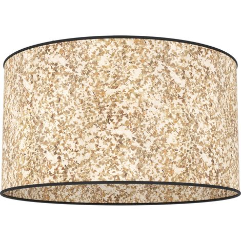 EGLO Deckenlampe Butterburn, nachhaltige Deckenleuchte, Wohnzimmerlampe aus Textil mit getrockneten Birkenblättern, Flurlampe mit E27 Fassung, Ø 38 cm