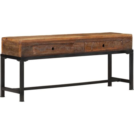 Mobile TV multimediale scaffale per televisione televisione buffet sala da pranzo soggiorno camera da letto 110 x 30 x 46 cm legno massello di recupero marrone 020025746