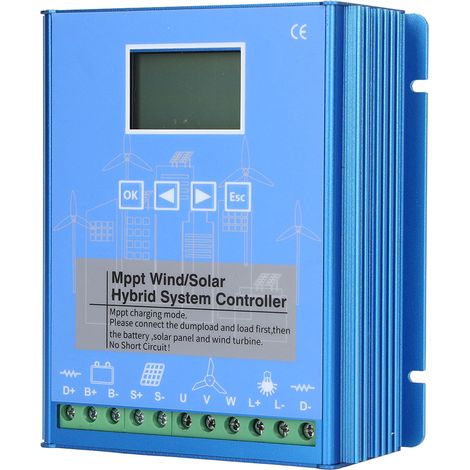 Wind-Solar-Hybrid-Laderegler MPPT PWM 800W Wind 600W PV-Solar-Hybrid-Regler mit Entlastungswiderstand 12V 24V (1/5)