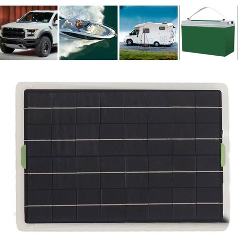 Accessoires pour camping-car : panneau solaire monocristallin 20 W, double interface USB, clip de batterie et câble allume-cigare (1/5)