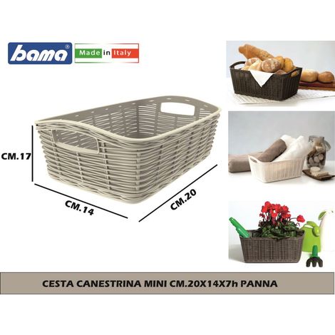 'CESTA CASALINGA ''LA CANESTRINA'' mod. ''mini'' - cm.20 x 14 x h.7 - panna' 'mod. ''mini'' - cm.20 x 14 x h.7 - panna'