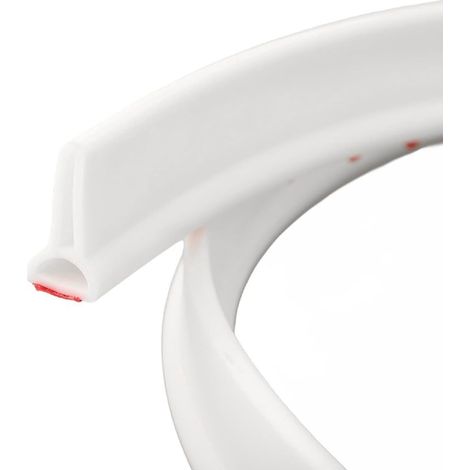 Bande de bouchon d'eau de douche flexible en silicone, barrière d'étanchéité pliable sans courbes, seuil étanche pour éviter les fuites, blanc 1,5 m 2,5 m (1/5)