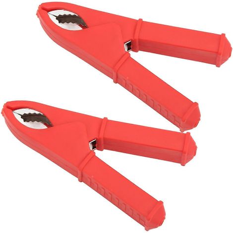 2 Stück isolierte Klemmen 100 mm Vollkupfer Batterie-Elektrotest-Isolierklemme Federklemme Krokodilklemme
