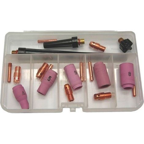 KIT ricambo ricambi ugello porta pinza cappello manutenzione torcia TIG 9 20W (1/2)