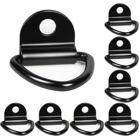 8 Pcs Crochets d'Arrimage pour Anneau en D Noir 63 84mm pour avec Support Kayaks Bateaux Canoë Pendentifs Remorques Pickups Camions Autos Jardin (1/5)