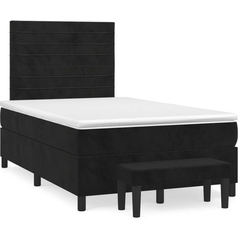 Maison Exclusive - Cama box spring con colchón terciopelo negro 1 (1/5)