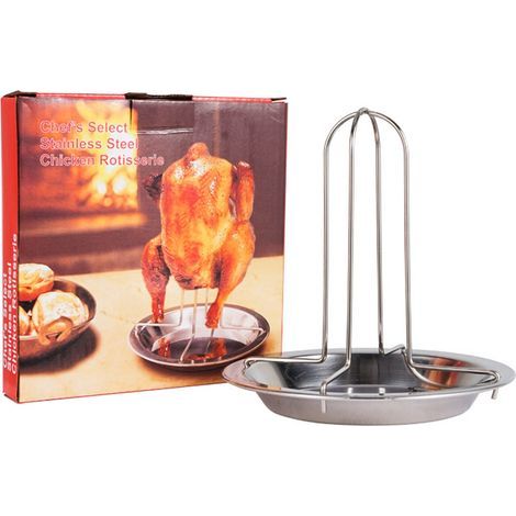 Grill Vertical Antiadhésif en Acier Inoxydable pour Cuisson de Poulet au Barbecue (1/5)