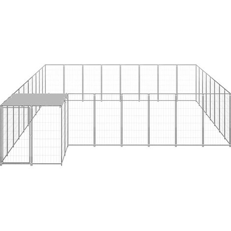 Maison Exclusive - Gabbia per Cani Argento 20,57 m² in Acciaio (1/5)