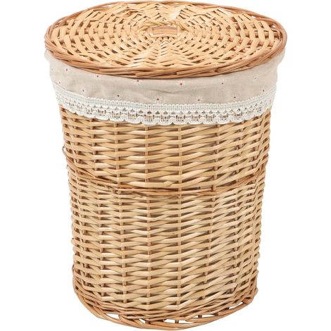 Panier de Rangement Tressé en Osier Couvercle, Grosse Capacité, Matériau Naturel Sécurisé, Design Élégant, pour Boutique de Hot Pot ou Hôtel (1/5)
