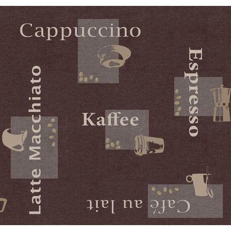 Nappe Toile cirée rectangulaire Cappuccino Chocolat 110 cm x 140 cm (1/3)