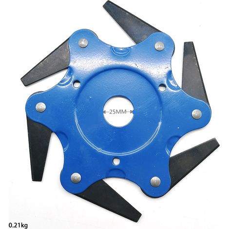 Tondeuse à gazon agricole, tondeuse à gazon, lame à six lames en carbure, tête de coupe, bleue (1/3)