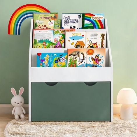 Bibliothèque enfant 3 étagères et tiroir 62,5 x 30 x 70 cm (1/5)