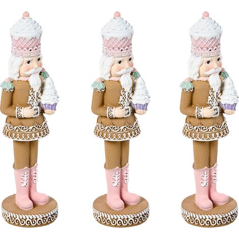 Conjunto de 3 adornos de Navidad figuritas de cascanueces festivo multicolor Perttula (1/5)